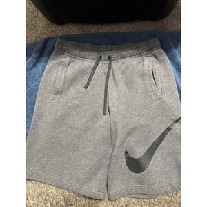 Nike Shorts Mens Small Gray Sweat Fleece Joggers Big Swoosh